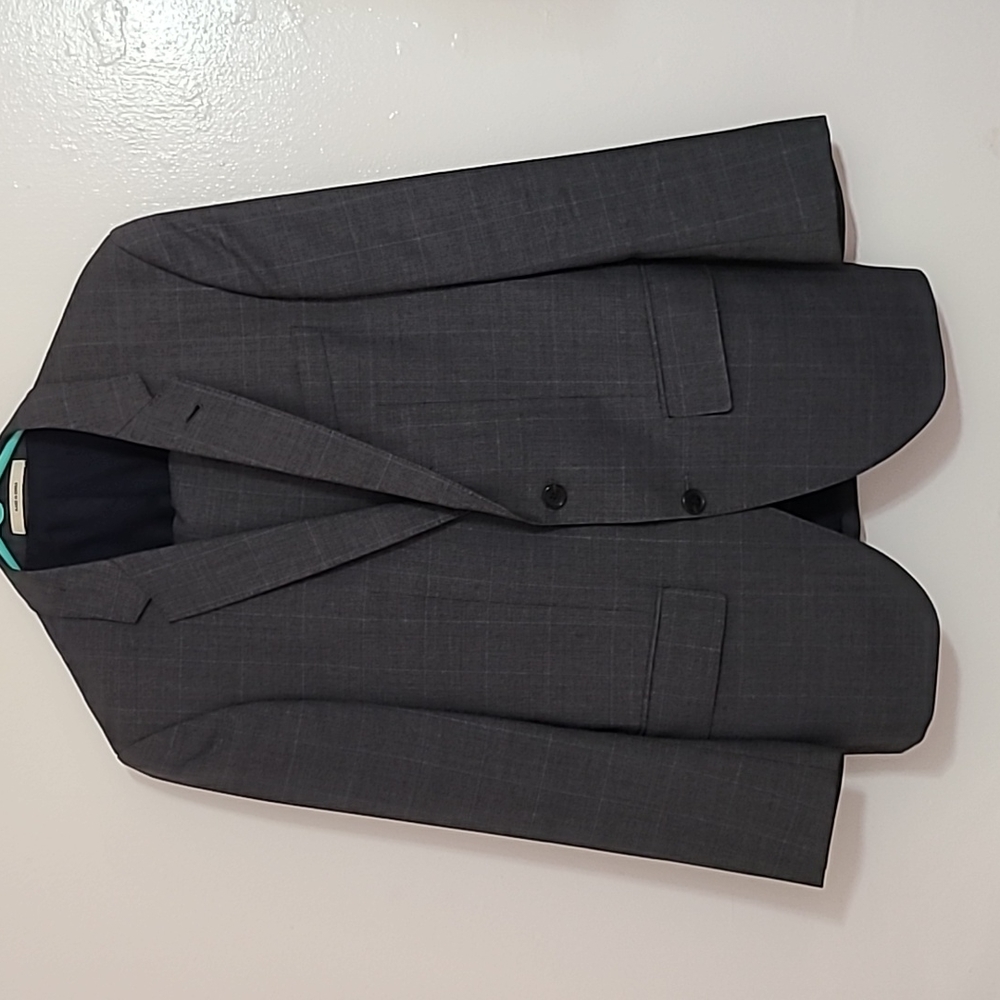 Club Monaco New York Marlene Biella Italy Charcoal with Light Blue Pinst…